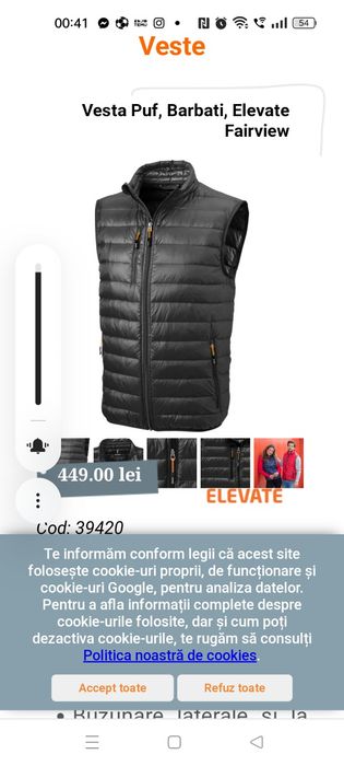 Vesta cu puf elevate M