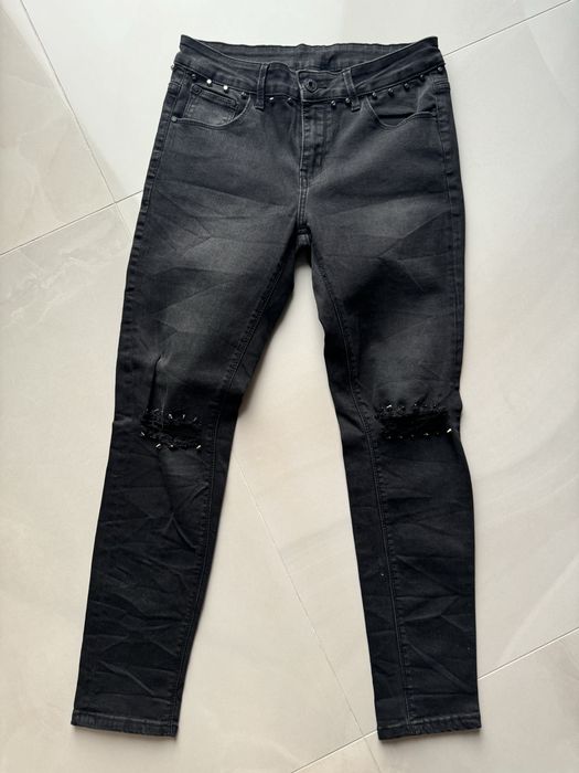 Pantaloni de blug negrii cu tinte