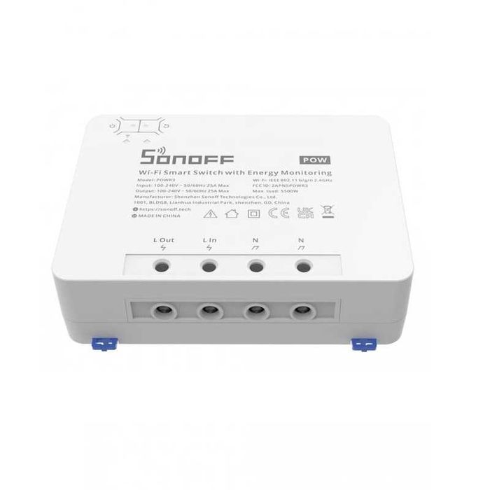 SONOFF POWR3 25A 5500W  Прекъсвач с измерване на консумираната енергия