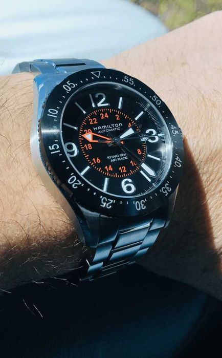 Hamilton khaki GMT 44mm. Air race Automatic Swiss ETA-2892