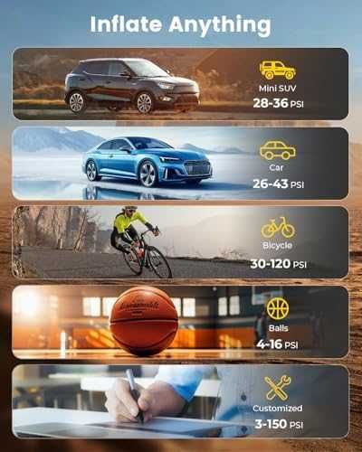 Нов компресор Портативна помпа за гуми 10.34 Bar авто стоп LED дисплей