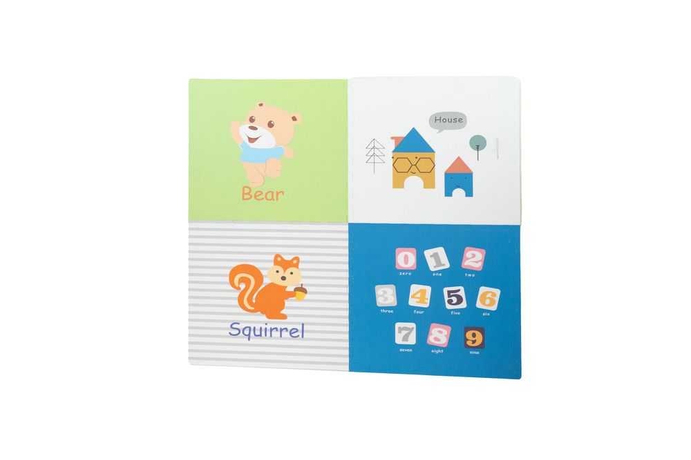 Covor protectie copii Puzzle EVA animat  120x120x1.2 cm