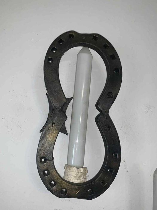 Set aplice din fier forjat forma de potcoava pt terasa/filigorie