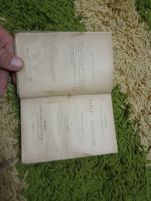 Carte veche franțuzească Fables de Phèdre 1898