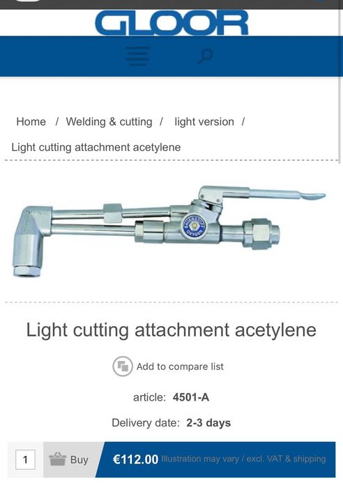 Gloor 4501-А - Горелка за резак със спусък