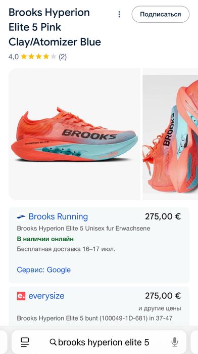 Беговые кроссовки Brooks Hyperion Elite 5