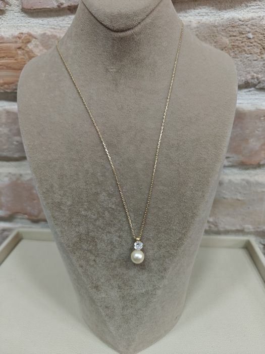 Lanț aur 18k cu pandantiv perla2.73gr (r)