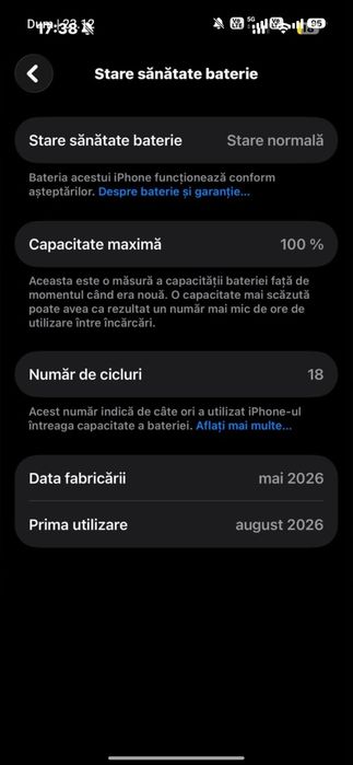iPhone 17 256 GB – 100% baterie – Garanție