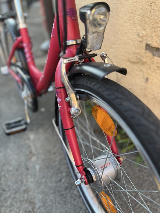 Bicicleta copii 5-12 ani, deosebita, Zundapp Germania roata 20 inchi, 3 viteze in butuc , dinam integrat cu lumini fata/spate, PRET FIX