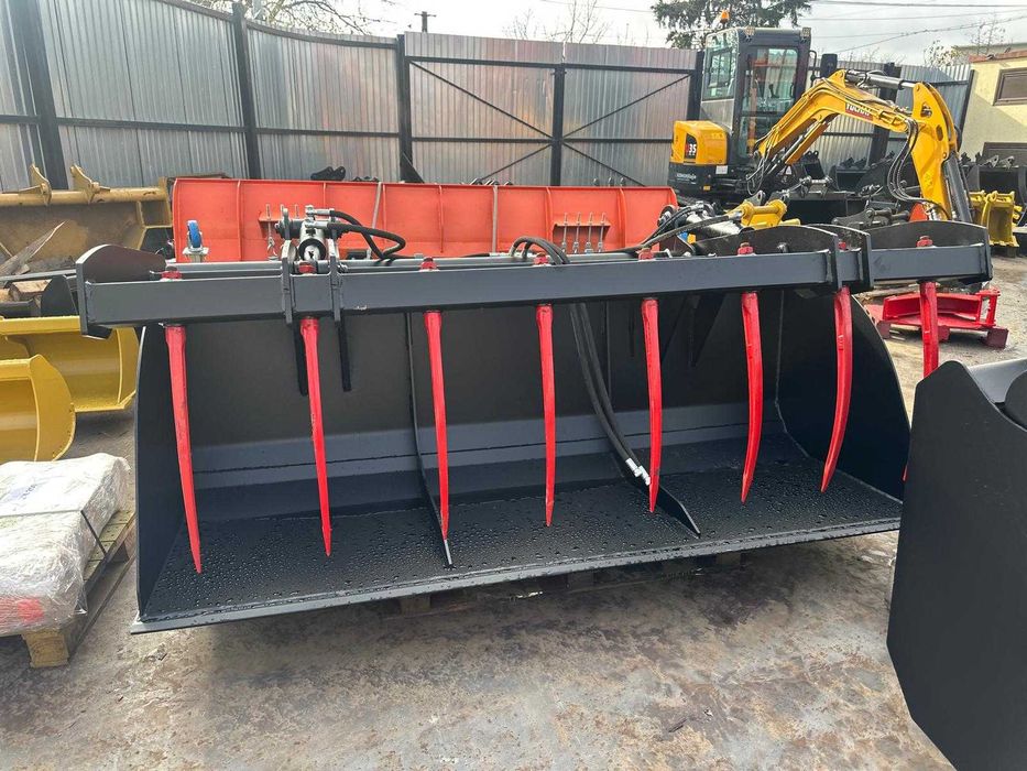 Cupa crocodil gunoi materiale reciclabile Bobcat, tractor, incarcator