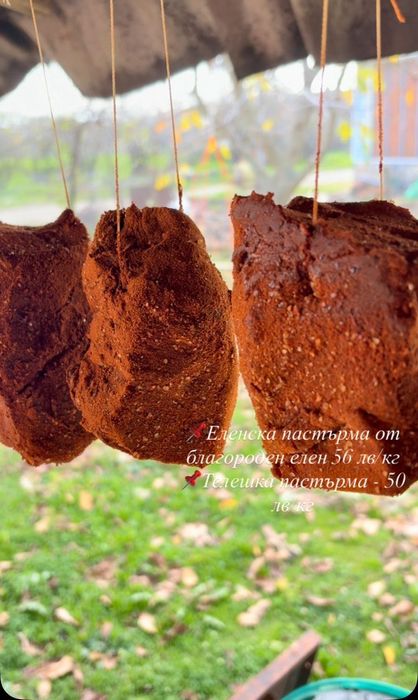 Еленско месо от благороден елен, суджук, пастърма, русенско варено