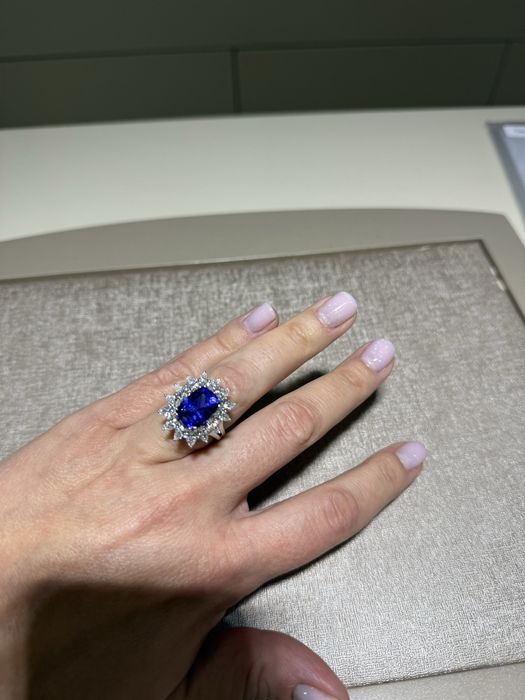 Inel diamante si tanzanit