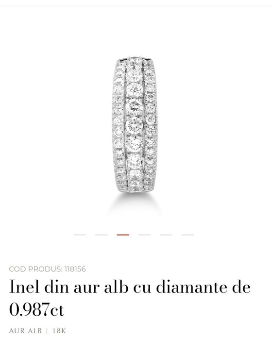 Inel TEILOR Aur Alb 18K - 0.987ct Diamante (Certificat & Factură)