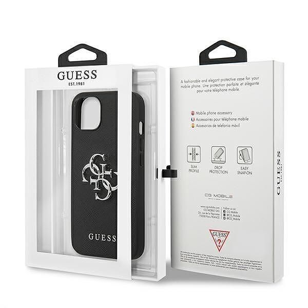 Guess hardcase saffiano 4g metal logo - дизайнерски кожен кейс за ipho