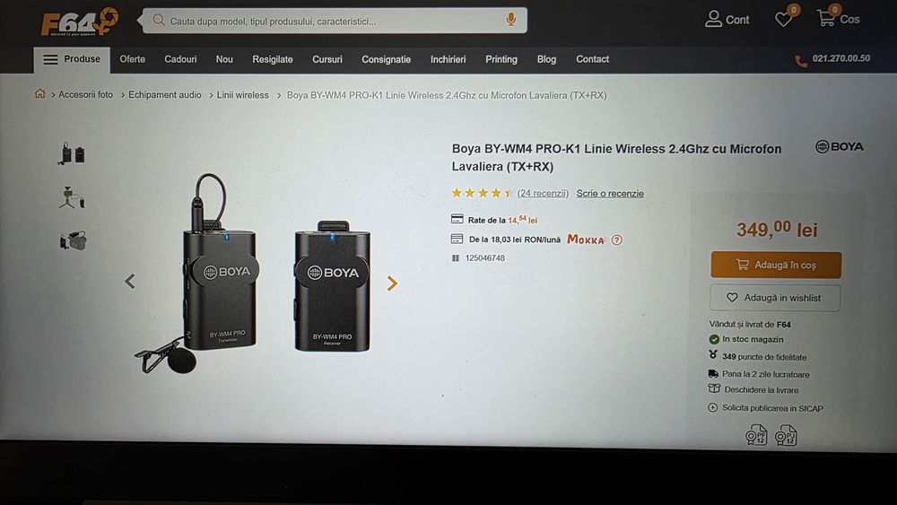 Microfon Lavaliera Wireless, Boya BY WM4 Pro K1, la jumătate de preț