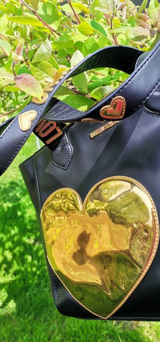 Moschino Love, geantă shopper neagră, superba!