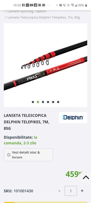 Lanseta telescopica Delphin 7m.