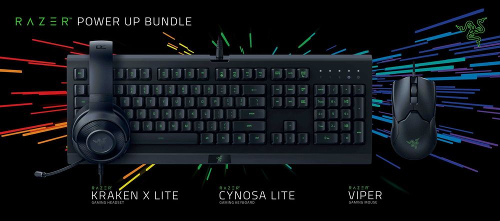 Kit Gaming Tastatura Mouse Casti RAZER Power Up RZ85-02740200-B3M1 Nou Sigilat