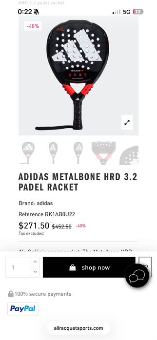 ADIDAS METALBONE HRD 3.2 PADEL RACKET (Ale Galán) — падел ракета, топ клас
