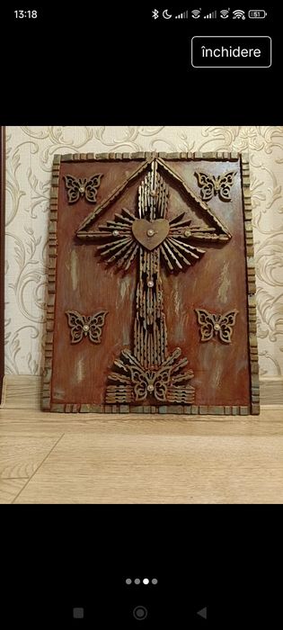 decorațiune de perete - cruce artizanală