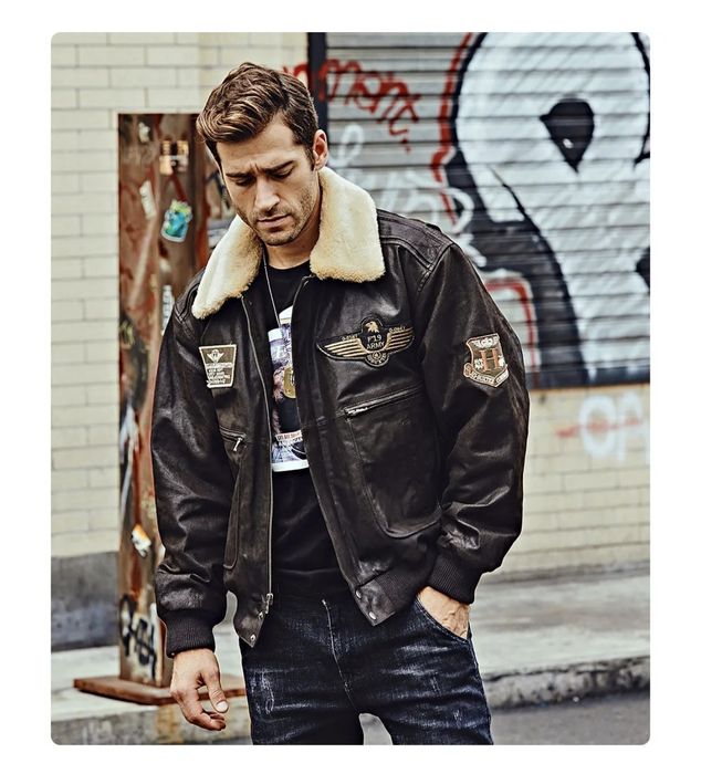 Кожаная куртка Пилот бомбер