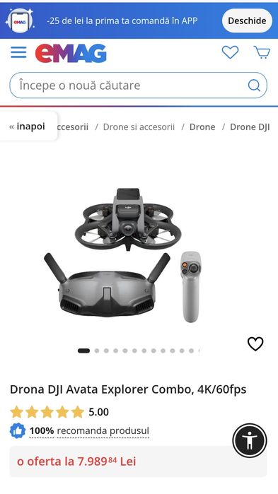 Drona DJI Avata Pro-View (DJI Goggles 2) , sigilata