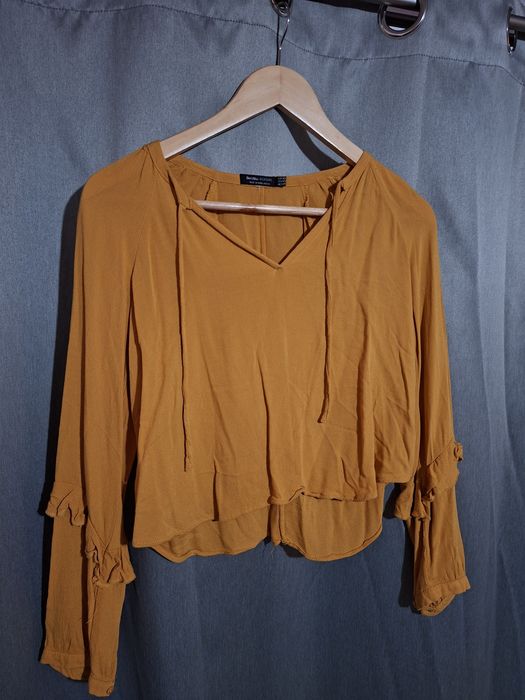 Bluză Cropped BERSHKA – Muștar