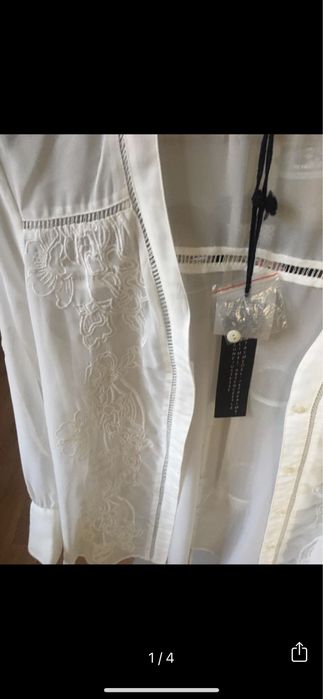 Блузка белая шифон