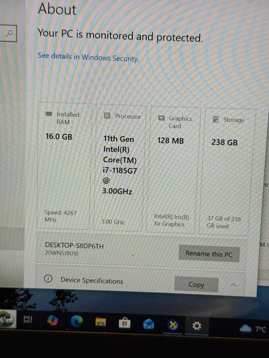 HOPE AMANET P2 - Thinkpad T14S Gen 2 / intel Core i7 gen 11 /256GB SSD