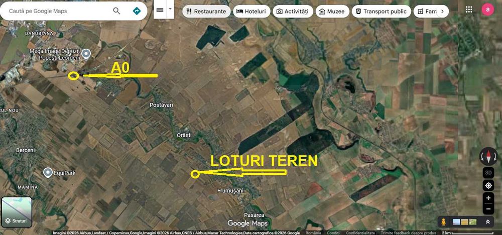 Frumusani Teren 300 mp-Strada populata