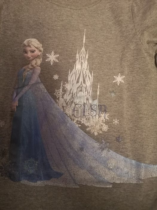 Bluza fete / tricou maneca lunga, 8, 9, 10 ani, 134-140, Elsa, H&M
Var