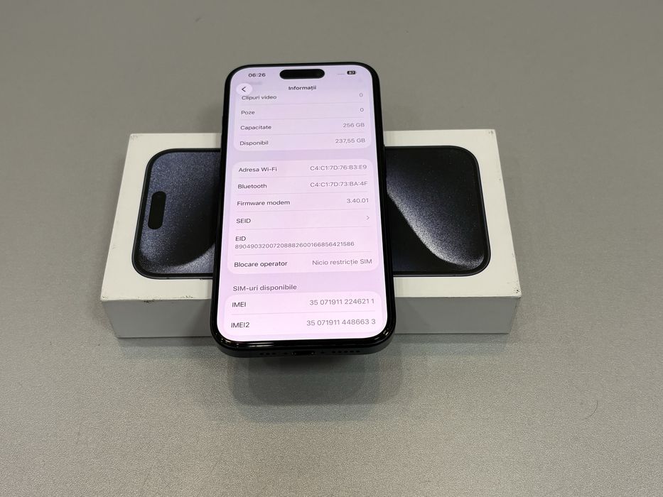 Iphone 15 Pro, 256 gb, Blue Titanium