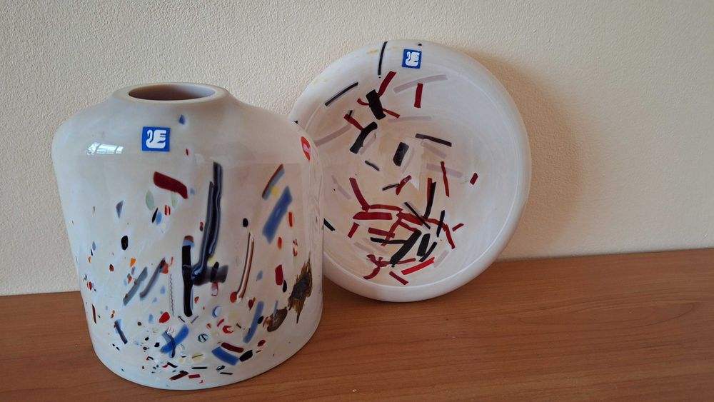 Порцелан, ваза и чиния, комплект, високо качество