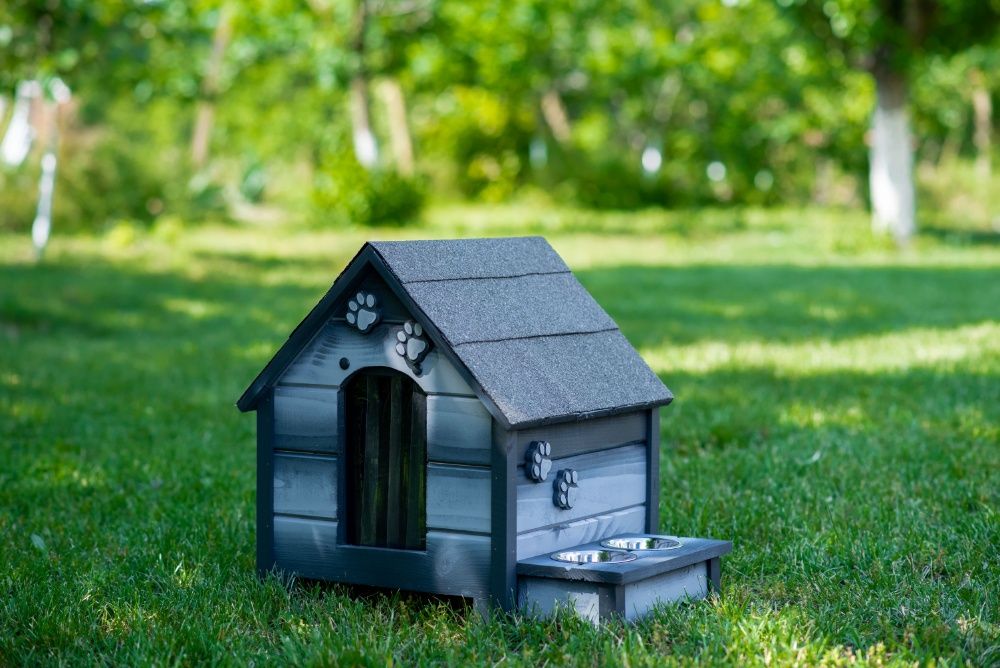 Къща за куче - Сива,размер С -Къщичка за кучета,Колиба за кученце