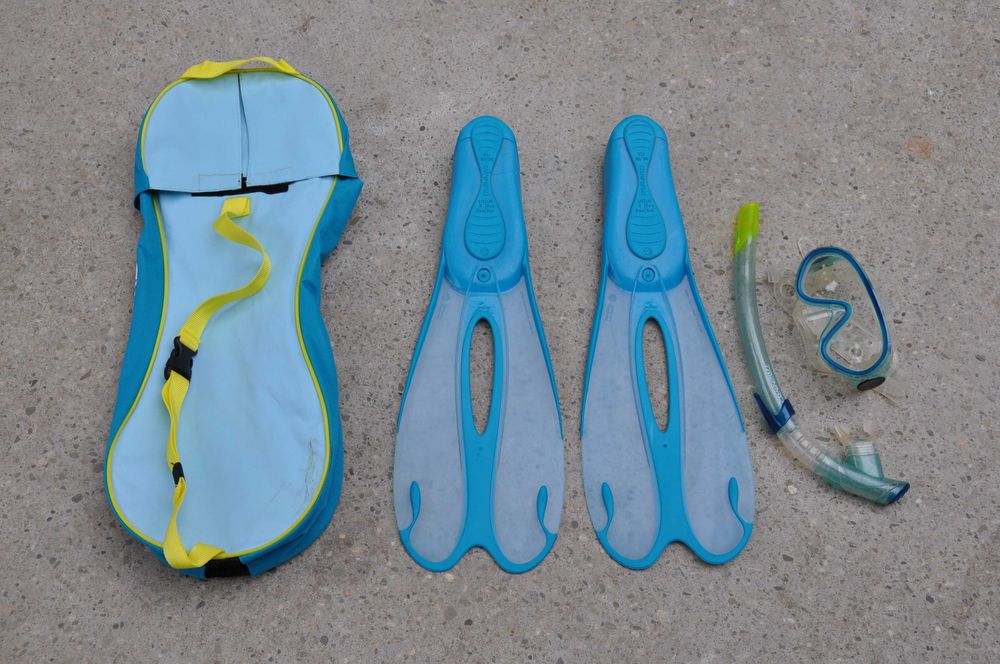 Kit scufundare Tribord Caraibes 500,ochelari,tub,labe, marimea 35-36