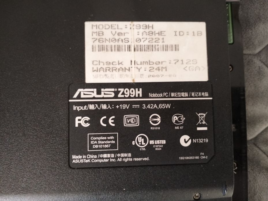 ноутбук Asus z99h
