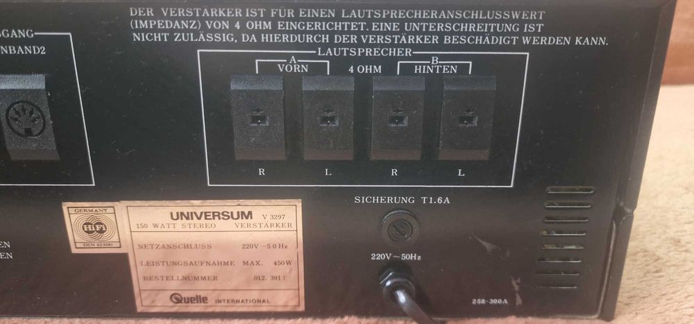 Universum Dynamic System 2500 HiFi (V3297) putere 2X75W pe 8 Ohm