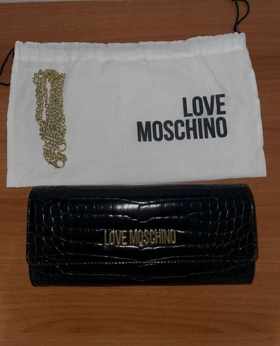 Черен клъч Love Moschino