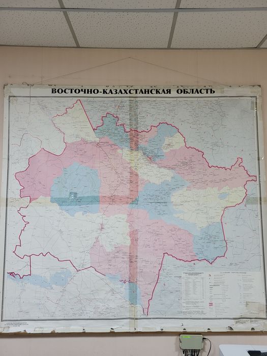 Продам настенную карту ВКО