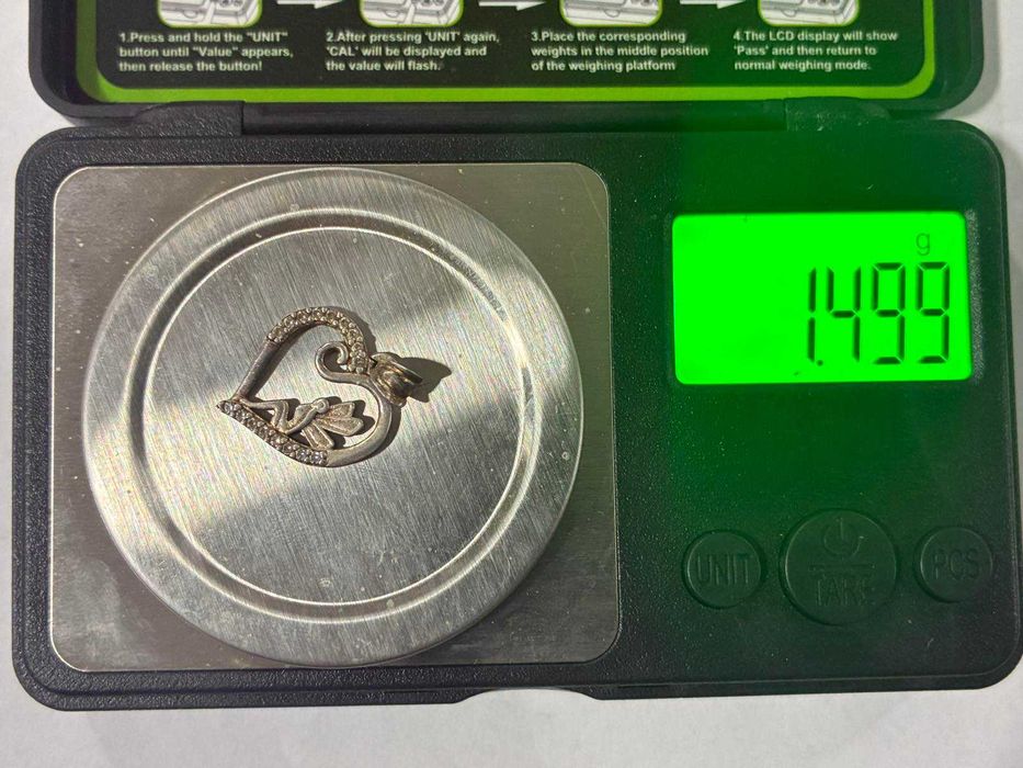 Сребърна висулка сърце 925