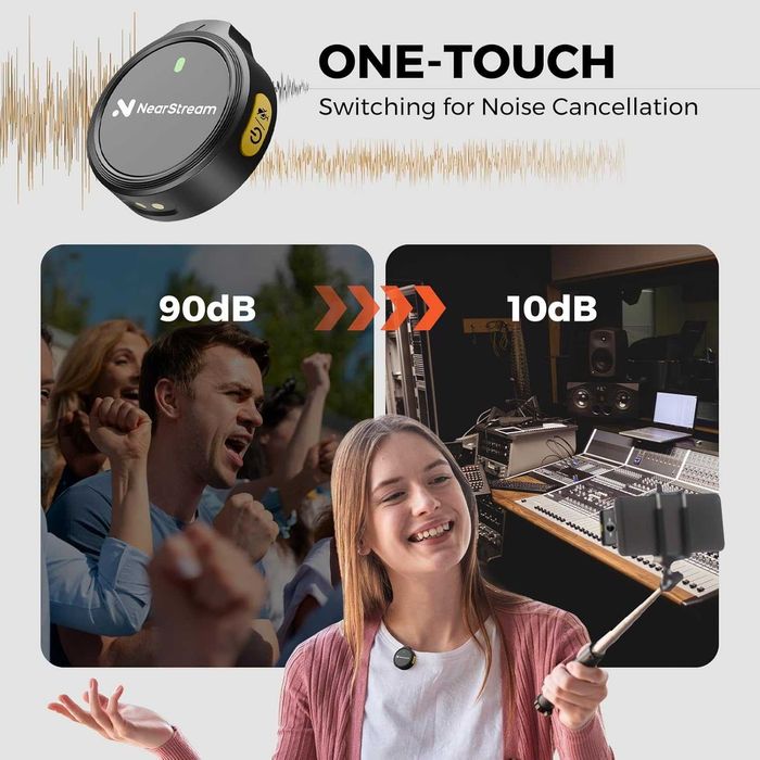 Безжични микрофони NearStream Lavalier за iPhone/Android/PC.