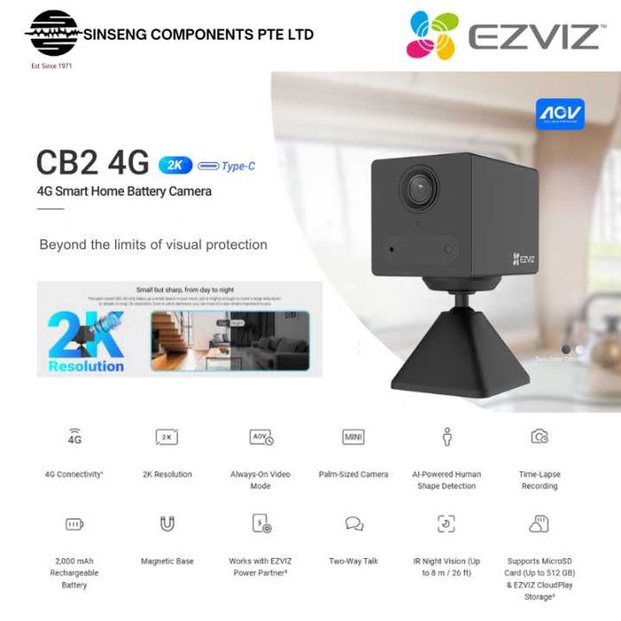 Mini kamera | Ezviz CB2 4G | Avtomobil uchun mini kamera 4G / wifi