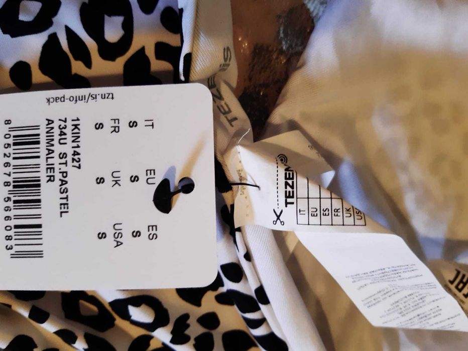 Costum de baie intreg, marimea S, culoare albastru roz, marca Tezenis