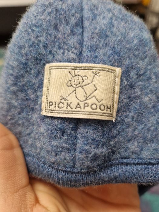 Cagula fleece din lana merinos Pickapooh Mara Albastru Jeans