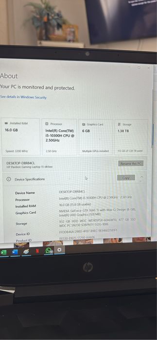 HP pavilion i5 gaming laptop