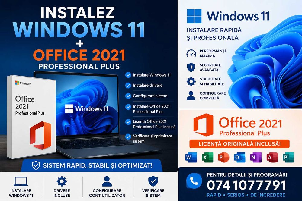 Instalez Windows 11 + Office 2021 Profesional Plus