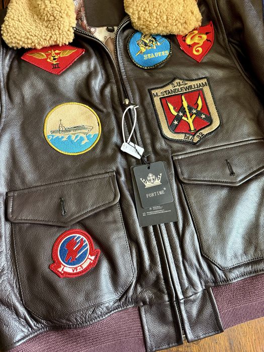 Geacă piele bărbați, stil vintage Top Gun