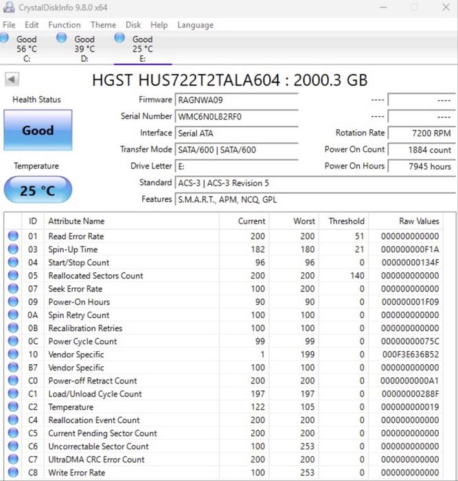 HDD Server/PC Western Digital (HGST) Ultrastar 2TB 7200rpm