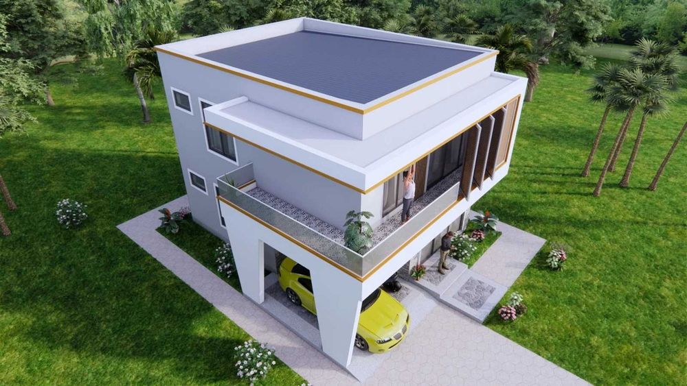 НА ИЗПЛАЩАНЕ - Евтина двуетажна сглобяема къща с 4 спални, 132 кв. м