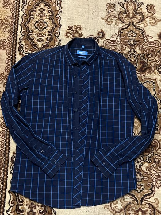 Рубашка черно синия